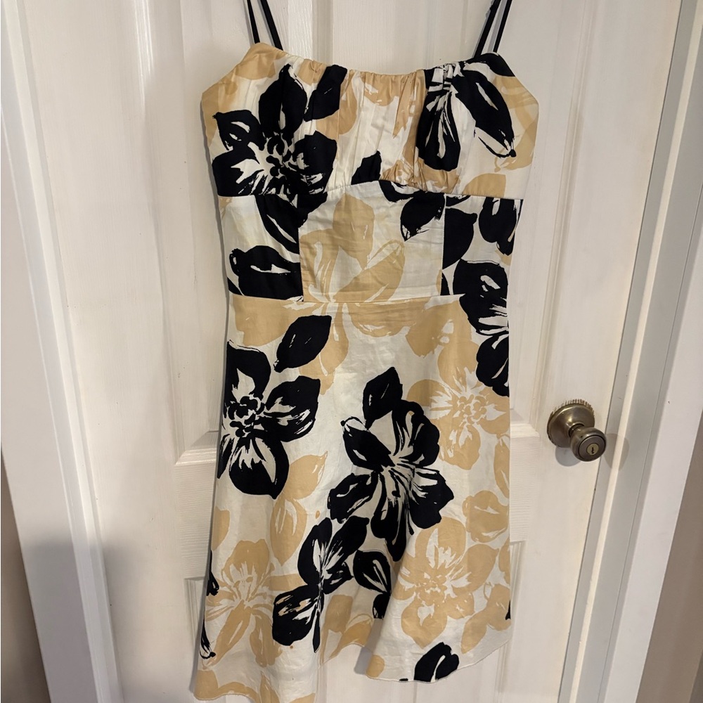 Ruby Rox Black and Cream Floral Dress